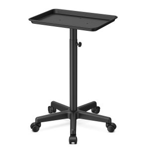Premium Aluminum Instrument Salon Tray Tattoo Rolling Tray Station-Black