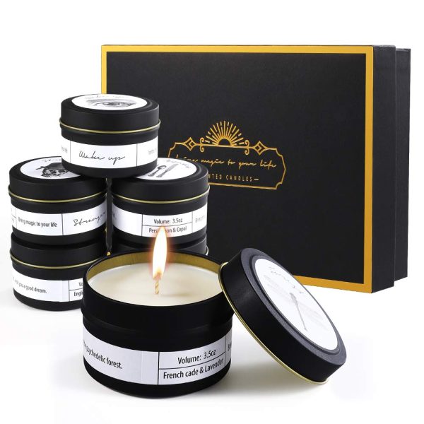 Priksia Scented Candles Gift Set, Natural Soy Wax 3.5 Oz Unit Portable Jar Candles