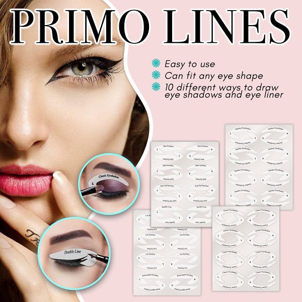 Primo Lines Eyeliner Stencils & Eyeshadow Applicators Sticker Set