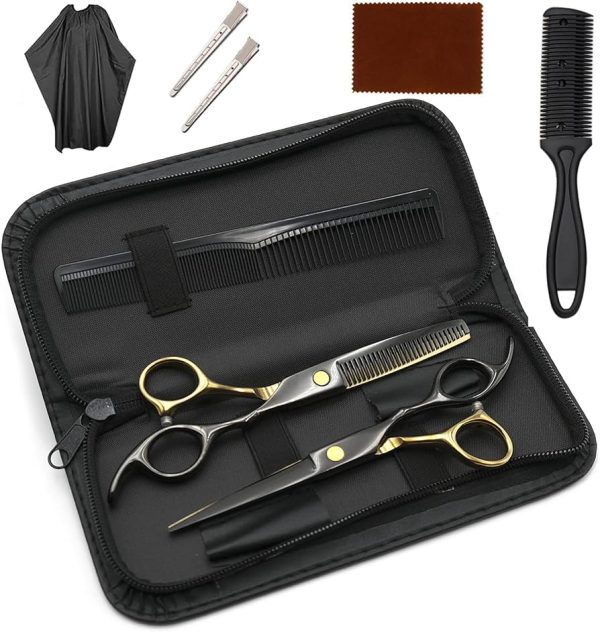 Professional Hair Cutting Scissors, 9 PCS Barber Thinning Scissors Hairdressing