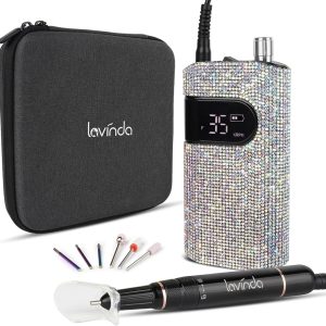 Professional Nail Drill Lavinda Electric Nail File, High Speed Low Heat LCD Display