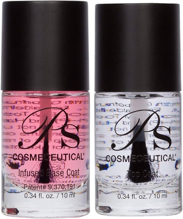 PS Polish Base & Top Coat Nail Polish - Non Toxic Natural Safe Nail Polish Set