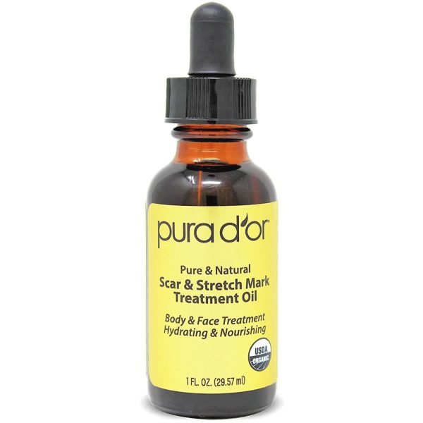 PURA D’OR USDA Organic Scar and Stretch Mark Treatment Oil - For Skin