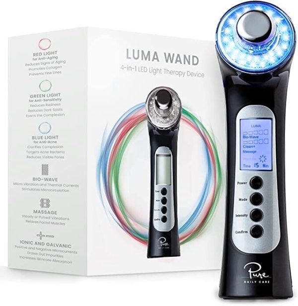Pure Daily Care Luma - 4 in 1 Skin Therapy Wand - Ion Therapy LED Light Machine