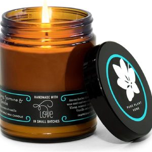 PURE PLANT HOME Apothecary Coconut Wax Large Amber Jar Ylang/Jasmine