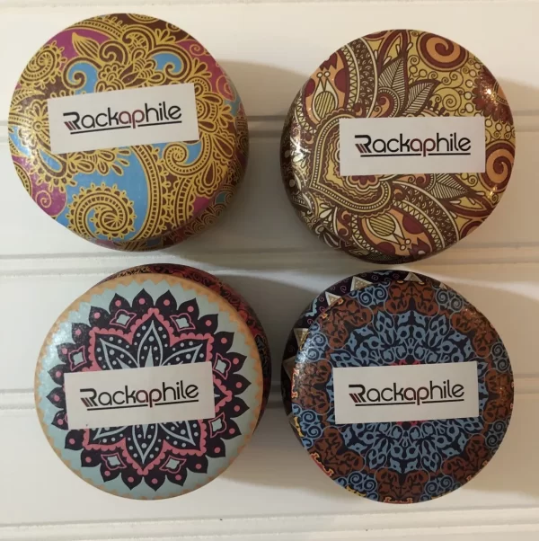 Rackaphile 4 Oz Pure Soy Wax Travel Tin Scented Candle Set