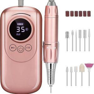 Rechargeable 35000 rpm Nail Drill, Portable Efile Electric Nail File Kit