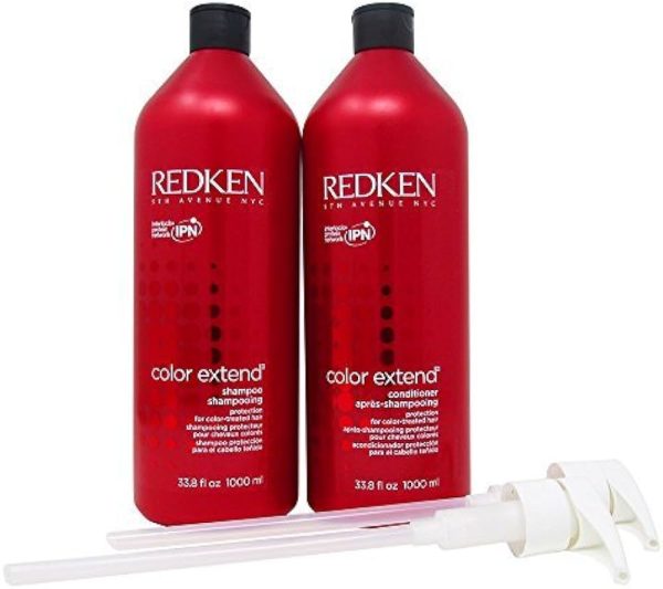 Redken Color Extend Shampoo & Conditioner Liter Duo & Liter Pumps set