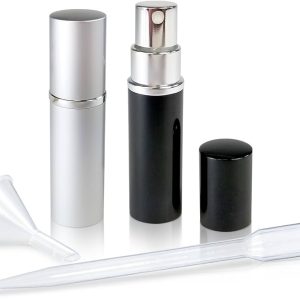 Refillable Perfume and Cologne Fine Mist Atomizers with Metallic Exterior