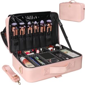 Relavel Makeup Bag with Makeup Brushes Set Makeup Organizers and Storage