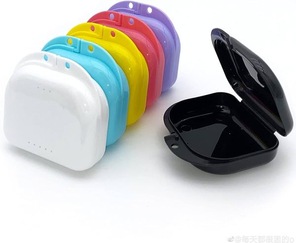 Retainer Case with Vent Holes, 6 Pcs Denture Case