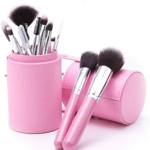 Ronzi Makeup Brush Set 12 pcs with Case, Premium Synthetic Brush for Women