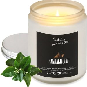 Sandalwood Scented Candles Soy Wax Candle Large Glass Jar