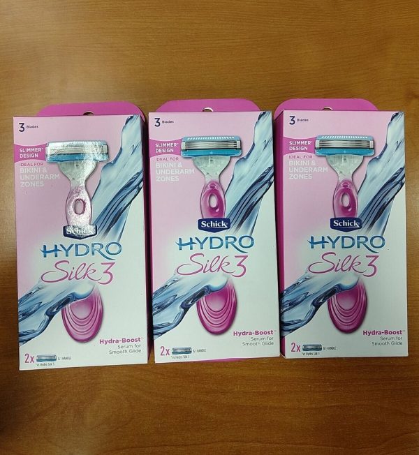 Schick Hydro Silk 3 Razors for Women with 2 Razor Blades Refills