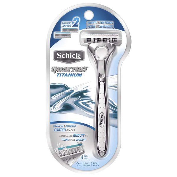 Schick Quattro Titanium Razor Blade Refills for Men
