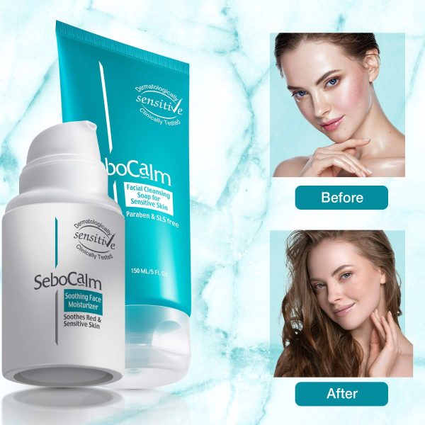 SeboCalm Redness Relief Face Moisturizer - Vegan Hypoallergenic Soothing Rosacea