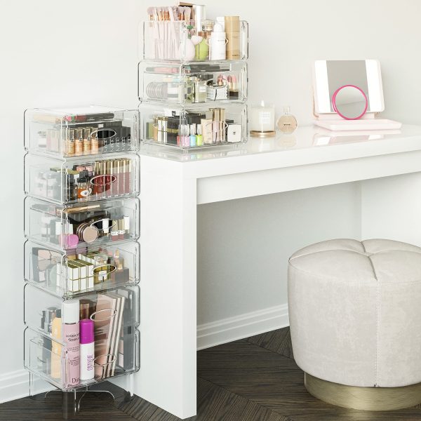 SEE ME TALL Extra Large Clear Makeup Organizer For Skincare, Makeup Palettes