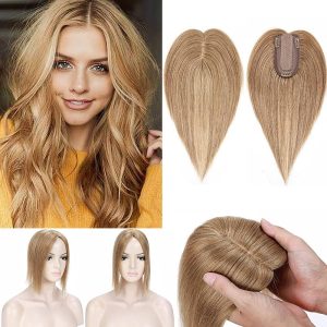 SEGO 100% Density Top Hair Pieces Silk Base Crown Topper Human Hair Clip