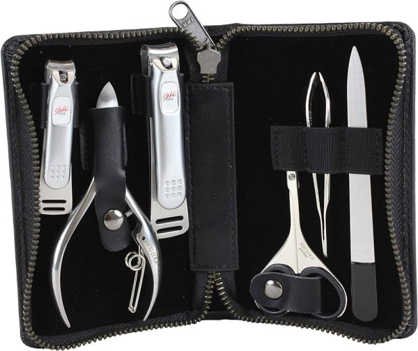 Edge Craftsman Luxury Mens Grooming Kit (SS-3103) - Premium 6-Piece Manicure & Pedicure Set