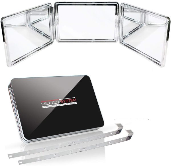 SELF-CUT SYSTEM: Perfecting Self Grooming - Black Lambo 3-Way Mirror