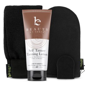 Self Tanner & Tanning Mitt Set - With Natural Tanning Lotion