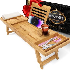 SereneLife Bath Caddy Breakfast Tray Combo