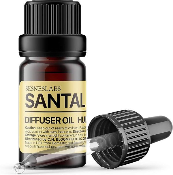 Sesneslabs Santal Diffuser Oil – Luxury Sandalwood Essential Oil Blend for Aroma Diffusers (4 oz)