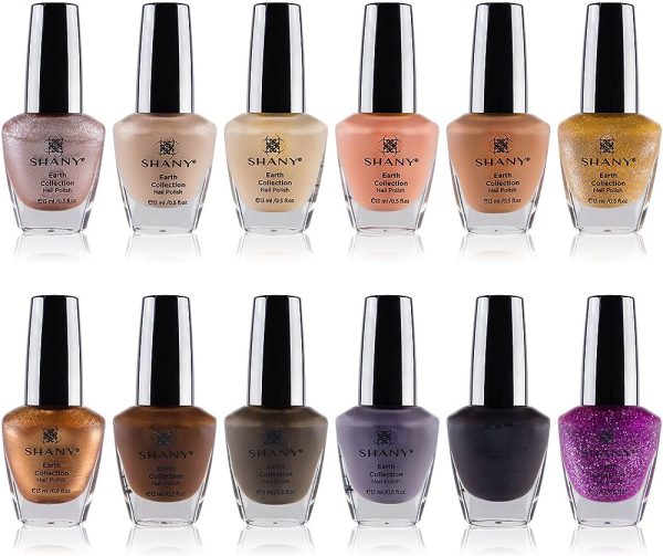 SHANY Nail Polish Set - 12 Nude and Natural Shades in Gorgeous Semi Glossy