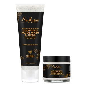 Shea Moisture Clarifying Facial Wash & Scrub for Oily, Blemish-Prone Skin