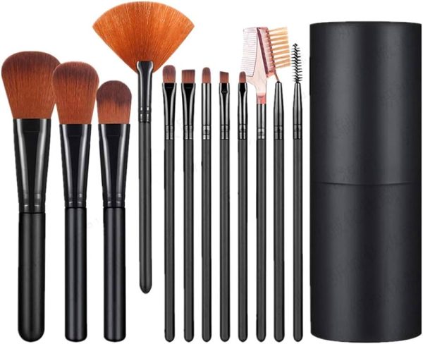 Shiratori Makeup Brush Set with Holder 12Pcs Makeup Brushes