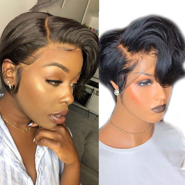 Short Lace Front Wigs Pixie Cut Wig Wavy Brazilian Remy Hair Wigs Glueless