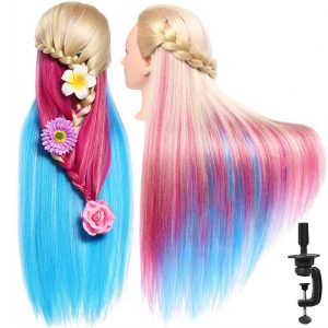 SILKY 28"-30" Long Synthetic Hair Mannequin Head Hairdresser