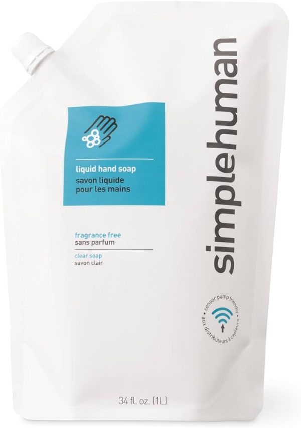 simplehuman Fragrance Free Moisturizing Liquid Hand Soap Refill Pouch