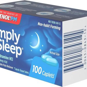 Simply Sleep Nighttime Sleep Aid Caplets with 25 mg Diphenhydramine HCl