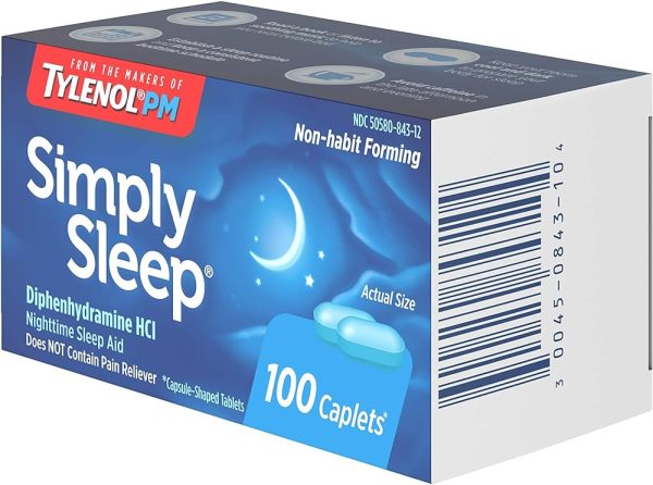 Simply Sleep Nighttime Sleep Aid Caplets with 25 mg Diphenhydramine HCl