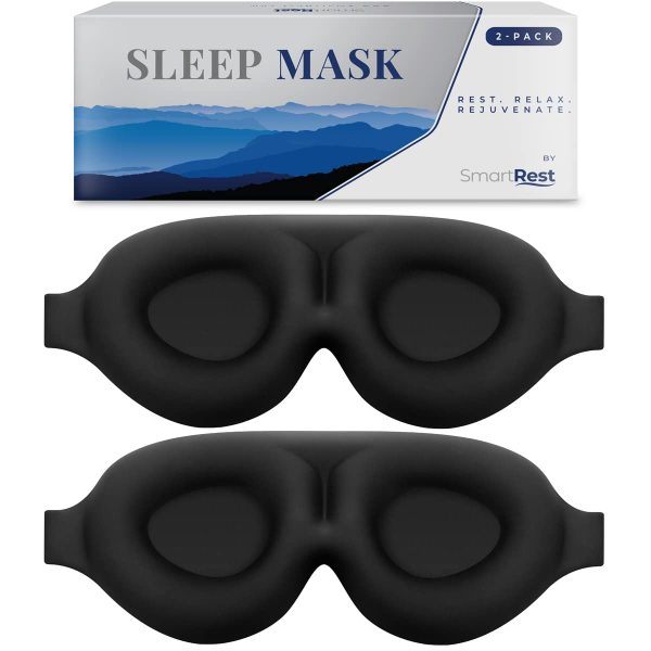 Sleep Mask, 2 Pack Upgraded 100% Blackout Sleeping Mask