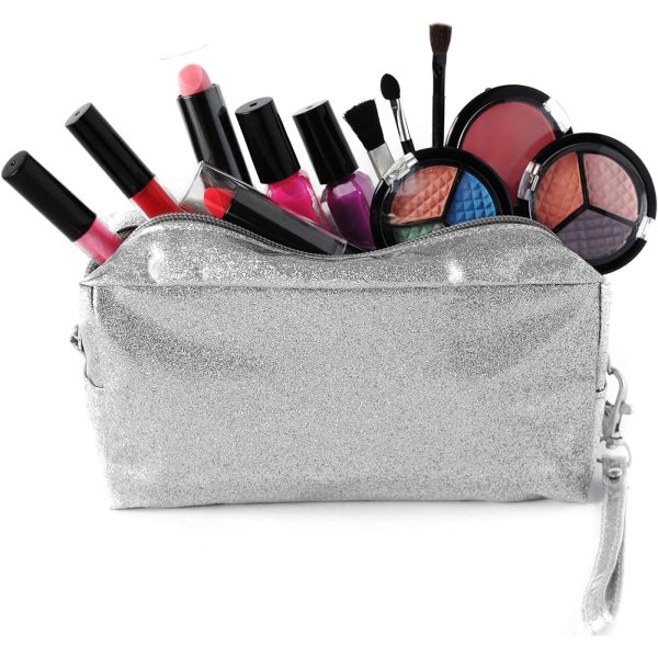 SmartEmily Girls Toys - Kids Makeup kit for Girl with Glitter Cosmetic Bag