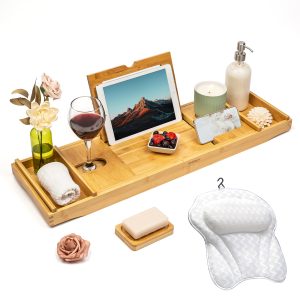 SMIRLY Bamboo Bathtub Tray Expandable