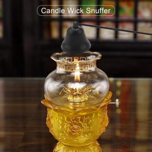 SODIAL Candle Wick Snuffer Stainless Steel Candle Flame Trimmer Bell Shaped Oil
