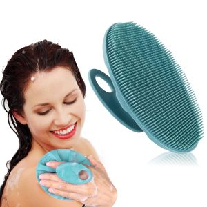 Soft Silicone Shower Brush Body Wash Bath Exfoliating Skin Massage Scrubber