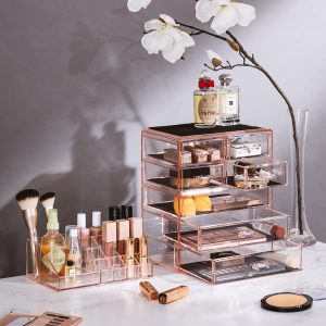 Sorbus Acrylic Cosmetic Makeup and Jewelry Storage Case Display