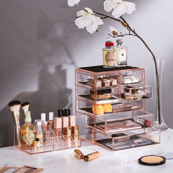Sorbus Acrylic Cosmetic Makeup and Jewelry Storage Case Display