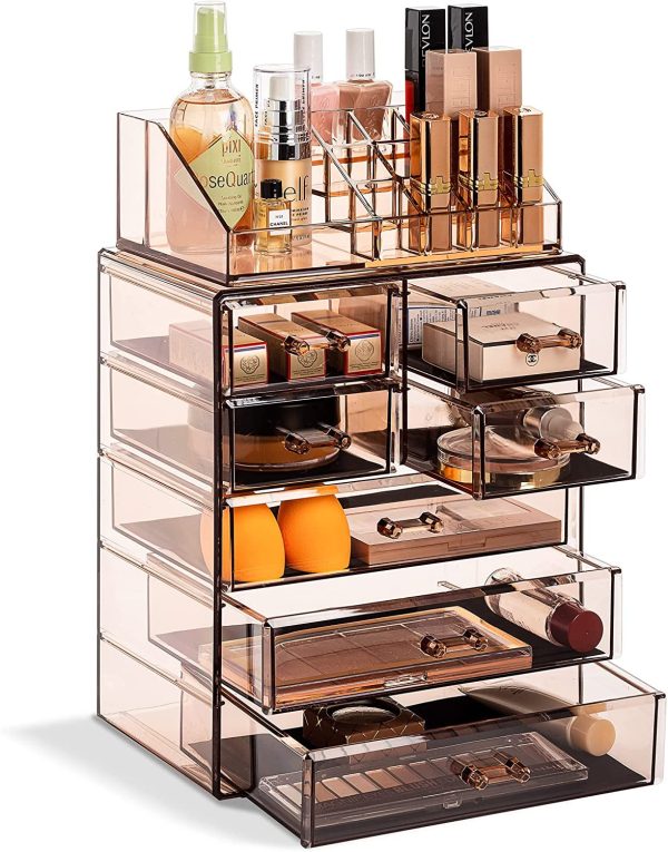 Sorbus Acrylic Cosmetic Makeup and Jewelry Storage Case Display