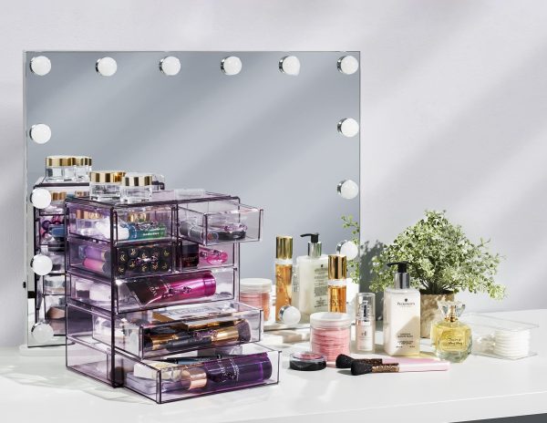 Sorbus Cosmetics Makeup and Jewelry Big Purple Storage Case Display