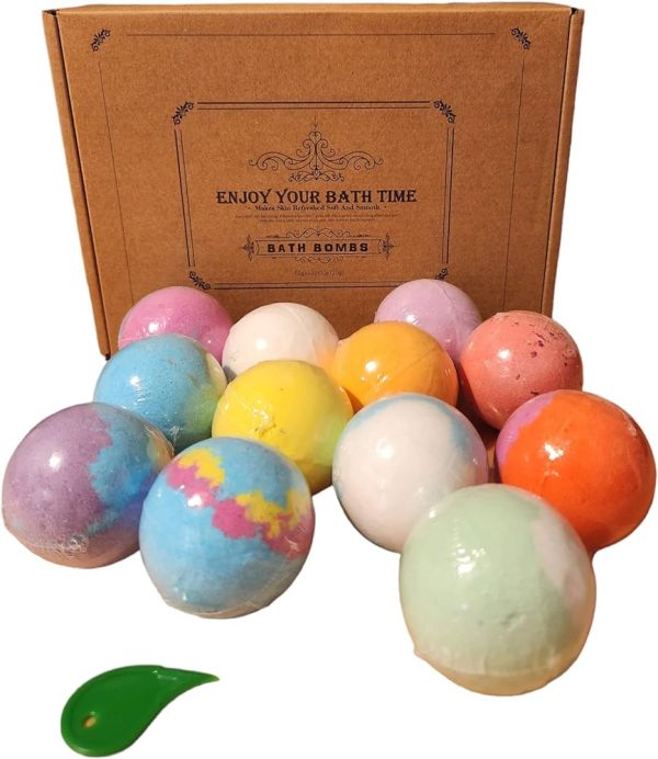 STNTUS Bath Bombs, 7 Natural Bath Bomb Gift Set, Handmade Bubble Bathbombs