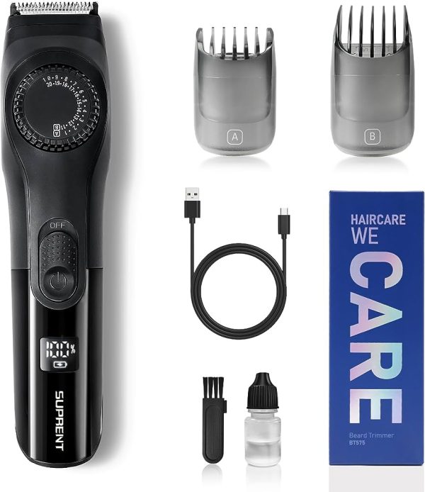 SUPRENT Beard Trimmer Men, Fast&Quick Charge,Li-ion Battery