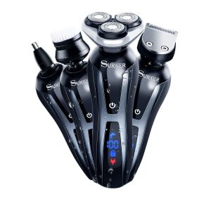 SURKER Electric Shaver Razor Cordless Beard Trimmer for Men Nose Hair Trimmer