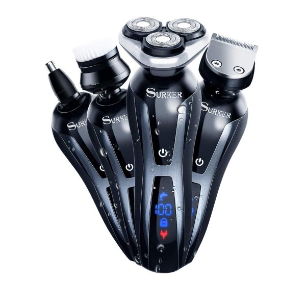 SURKER Electric Shaver Razor Cordless Beard Trimmer for Men Nose Hair Trimmer