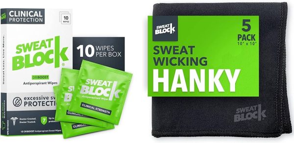 SweatBlock DRIBOOST Clinical Protection Antiperspirant Wipes