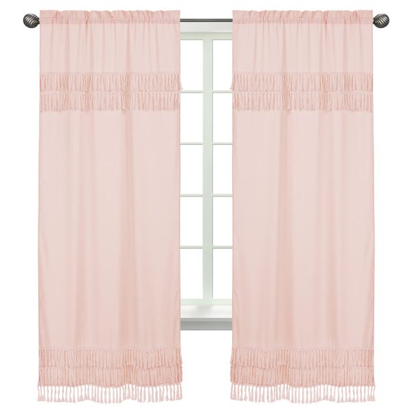 Sweet Jojo Designs Pink Boho Bohemian Window Treatment Valance